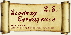 Miodrag Burmazević vizit kartica
